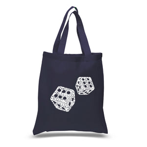 DIFFERENT ROLLS THROWN IN THE GAME OF CRAPS - Small Word Art Tote Bag