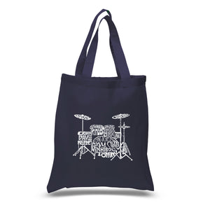 Drums - Small Word Art Tote Bag