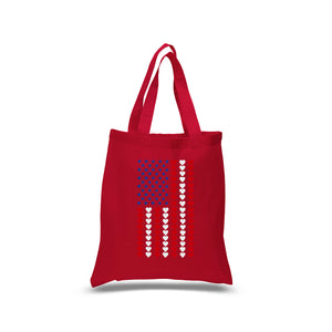 Heart Flag - Small Word Art Tote Bag