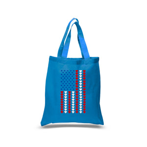 Heart Flag - Small Word Art Tote Bag