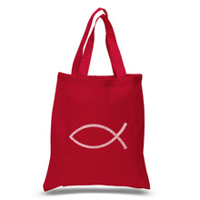 Load image into Gallery viewer, JESUS FISH - Small Word Art Tote Bag