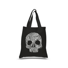 Load image into Gallery viewer, Flower Skull  - Small Word Art Tote Bag