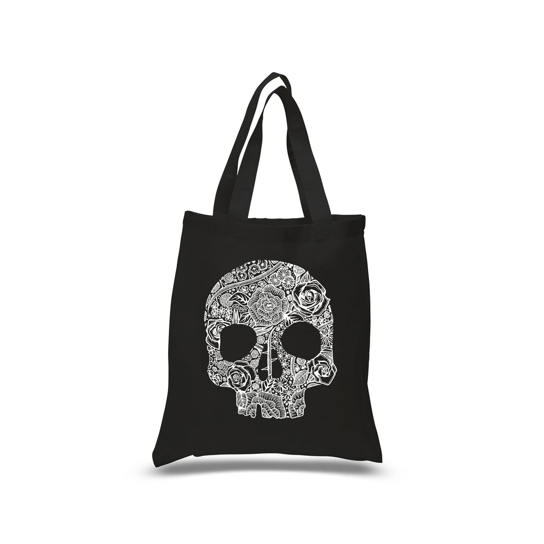 Flower Skull  - Small Word Art Tote Bag