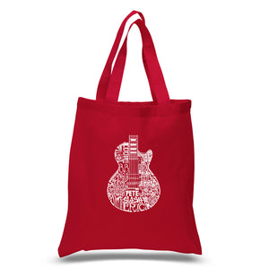 Rock Guitar - Small Word Art Tote Bag