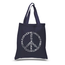 Load image into Gallery viewer, Different Faiths peace sign - Small Word Art Tote Bag