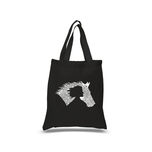 Girl Horse - Small Word Art Tote Bag