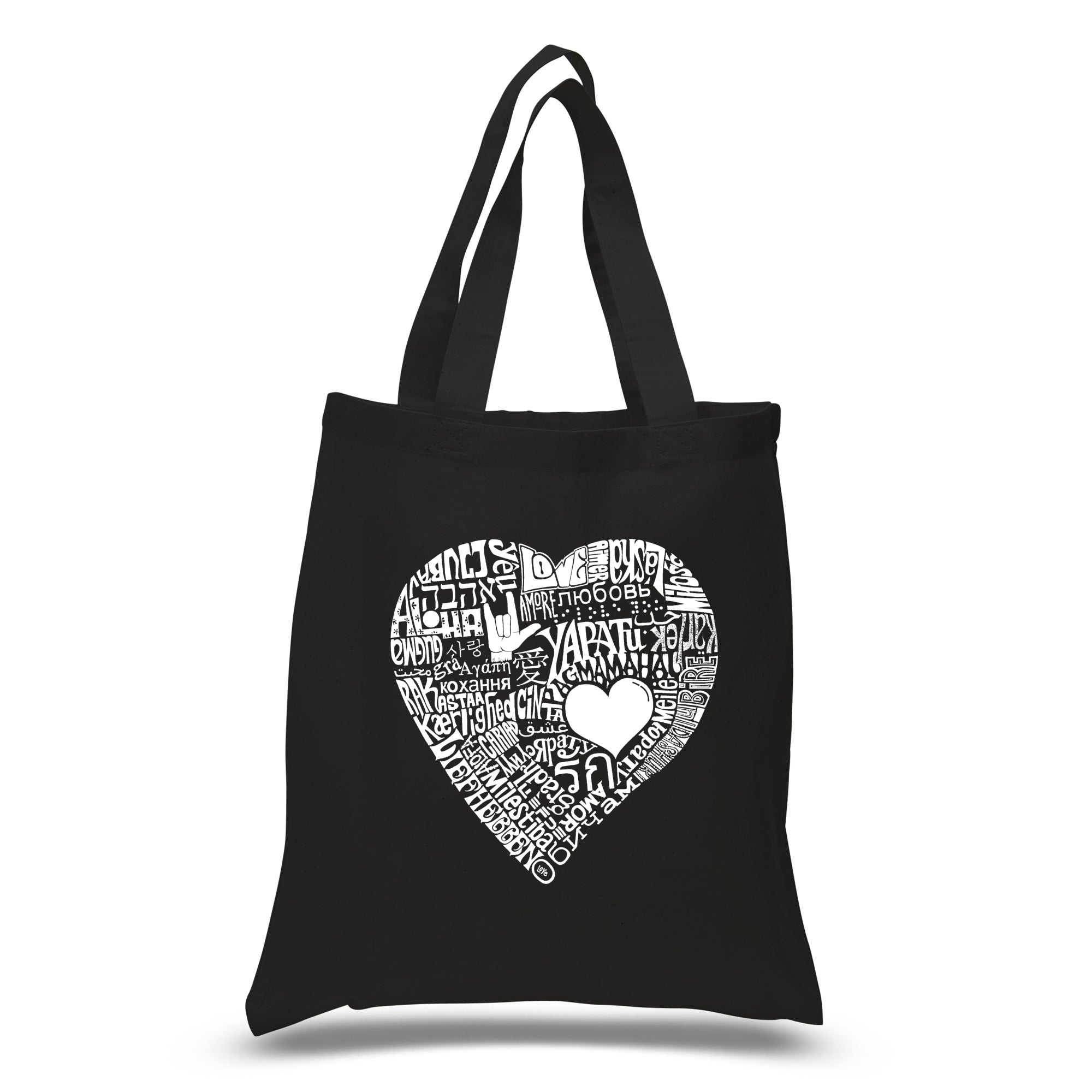 LOVE IN 44 DIFFERENT LANGUAGES - Small Word Art Tote Bag – LA Pop Art