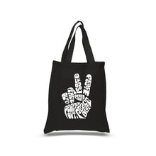 Load image into Gallery viewer, Peace Out  - Small Word Art Tote Bag