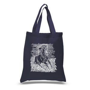 POPULAR HORSE BREEDS - Small Word Art Tote Bag