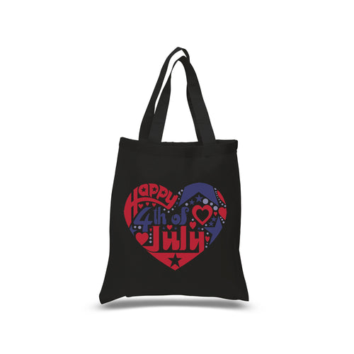 Small Word Art Tote Bag - July 4th Heart