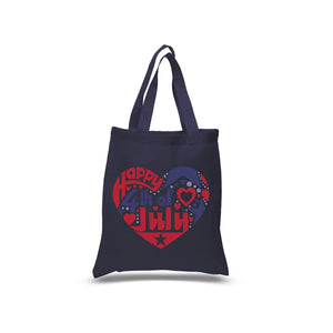 Small Word Art Tote Bag - July 4th Heart