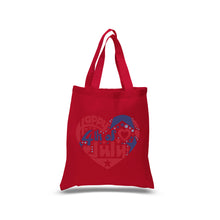 Load image into Gallery viewer, Small Word Art Tote Bag - July 4th Heart