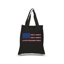 Load image into Gallery viewer, Land of the Free American Flag  - Small Word Art Tote Bag