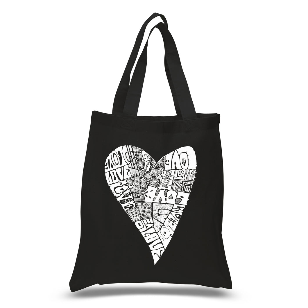 Lots of Love - Small Word Art Tote Bag