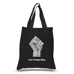 Love Trumps Hate Fist - Small Word Art Tote Bag