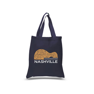 Nashville Guitar - Small Word Art Tote Bag