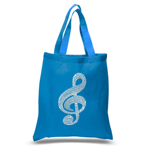 Music Note - Small Word Art Tote Bag