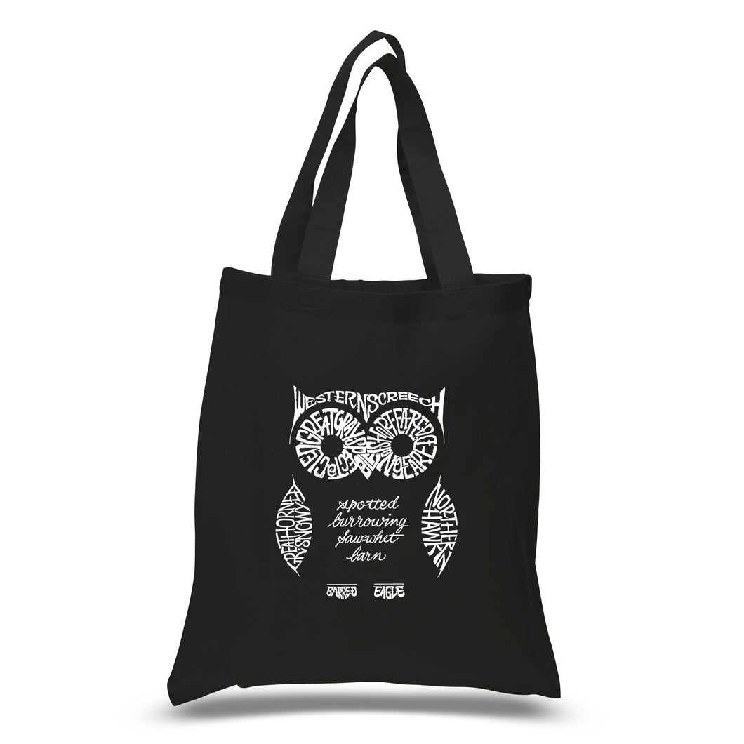 Owl - Small Word Art Tote Bag
