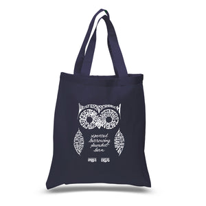 Owl - Small Word Art Tote Bag