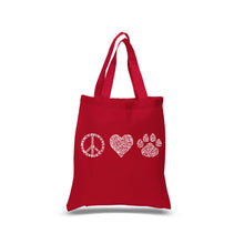 Load image into Gallery viewer, Peace Love Cats  - Small Word Art Tote Bag