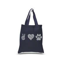 Load image into Gallery viewer, Peace Love Dogs  - Small Word Art Tote Bag