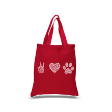 Load image into Gallery viewer, Peace Love Dogs  - Small Word Art Tote Bag
