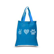 Load image into Gallery viewer, Peace Love Dogs  - Small Word Art Tote Bag