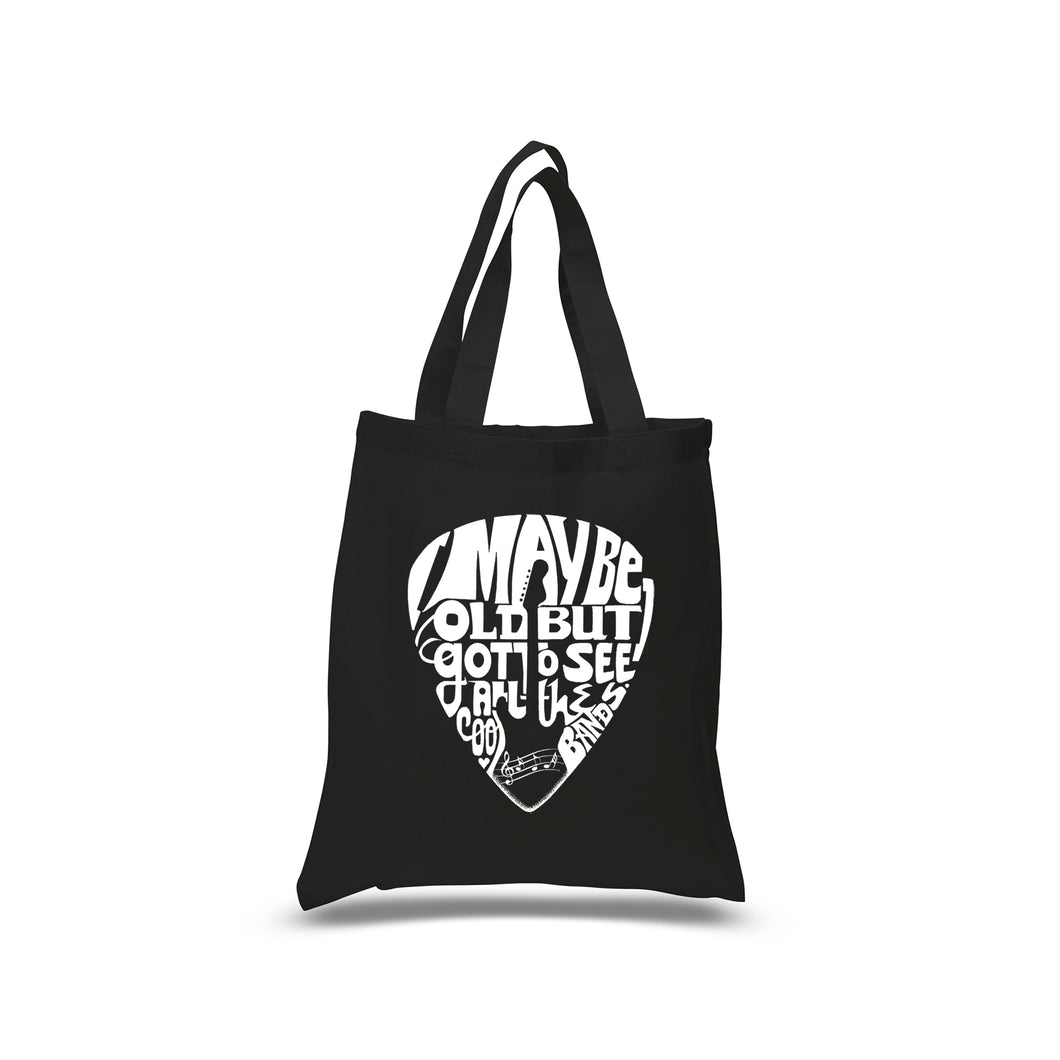 Guitar Pick  - Small Word Art Tote Bag