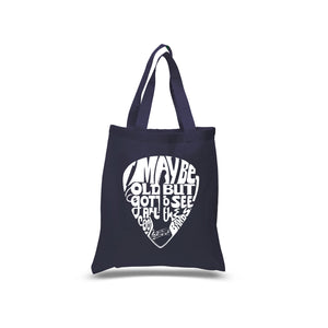 Guitar Pick  - Small Word Art Tote Bag