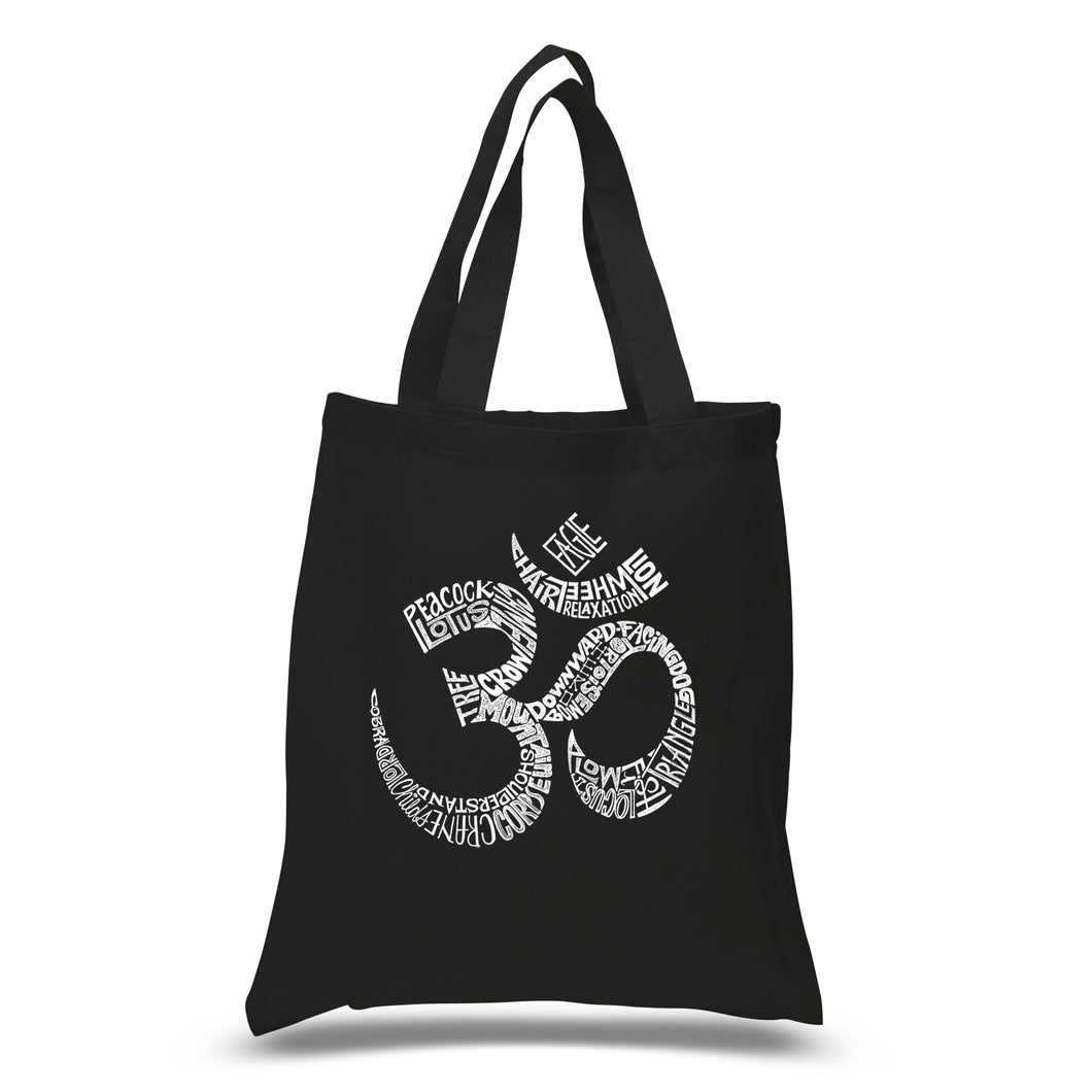 Poses OM - Small Word Art Tote Bag