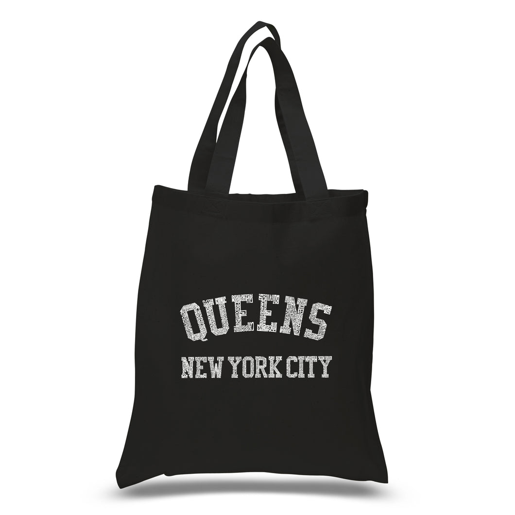 POPULAR NEIGHBORHOODS IN QUEENS, NY - Small Word Art Tote Bag