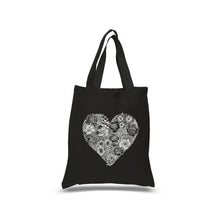 Load image into Gallery viewer, Heart Flowers  - Small Word Art Tote Bag