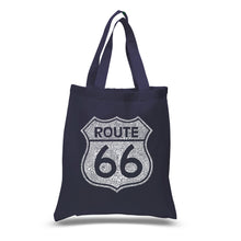 Load image into Gallery viewer, CITIES ALONG THE LEGENDARY ROUTE 66 - Small Word Art Tote Bag
