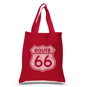 CITIES ALONG THE LEGENDARY ROUTE 66 - Small Word Art Tote Bag