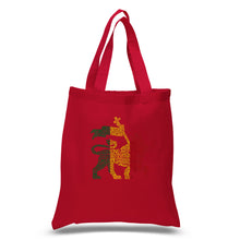 Load image into Gallery viewer, One Love Rasta Lion - Small Word Art Tote Bag