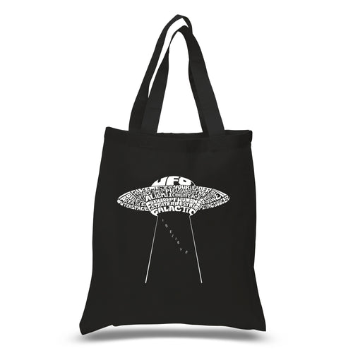 Flying Saucer UFO - Small Word Art Tote Bag