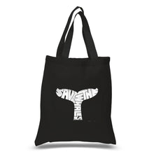 Load image into Gallery viewer, SAVE THE WHALES - Small Word Art Tote Bag