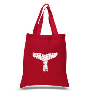 SAVE THE WHALES - Small Word Art Tote Bag