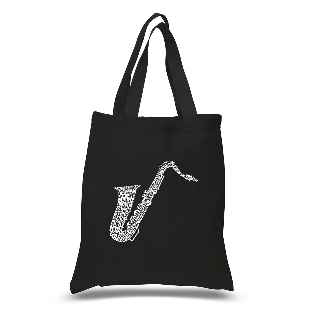 Sax - Small Word Art Tote Bag