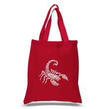 Load image into Gallery viewer, Types of Scorpions - Small Word Art Tote Bag