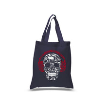 Load image into Gallery viewer, Music Notes Skull  - Small Word Art Tote Bag