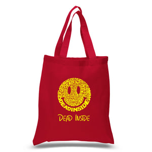 Dead Inside Smile - Small Word Art Tote Bag