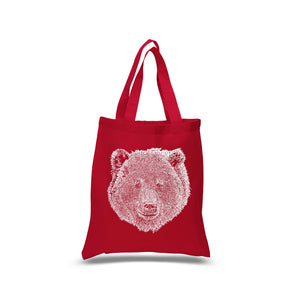 Bear Face  - Small Word Art Tote Bag