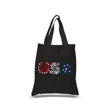 Load image into Gallery viewer, USA Fireworks - Small Word Art Tote Bag