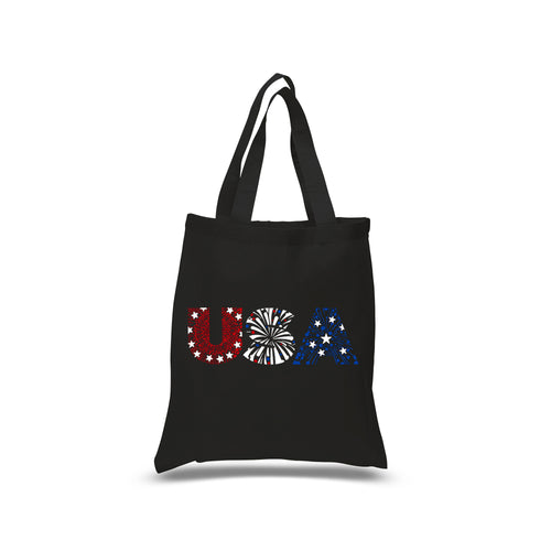 USA Fireworks - Small Word Art Tote Bag