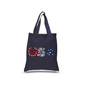 USA Fireworks - Small Word Art Tote Bag