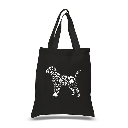 Dog Paw Prints  - Small Word Art Tote Bag