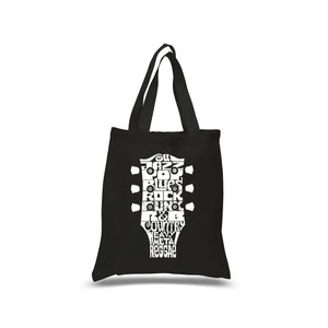 Guitar Head Music Genres  - Small Word Art Tote Bag