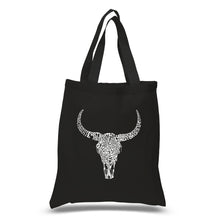 Load image into Gallery viewer, Texas Skull - Small Word Art Tote Bag
