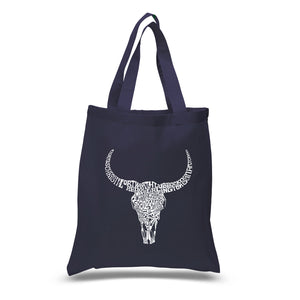 Texas Skull - Small Word Art Tote Bag